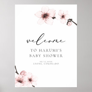 Poster HARUMI Sakura Cherry Blossom Baby shower Bienvenue
