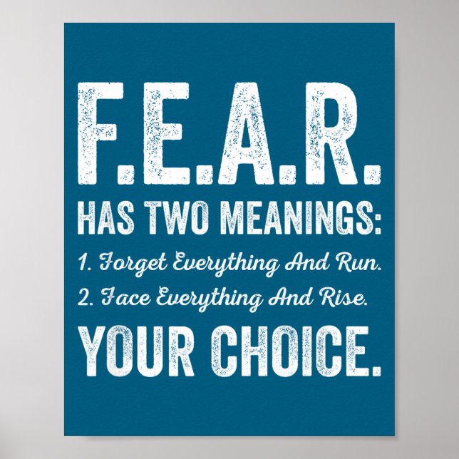 Poster Has Fear Meanings Forget Face Everything (Devant)
