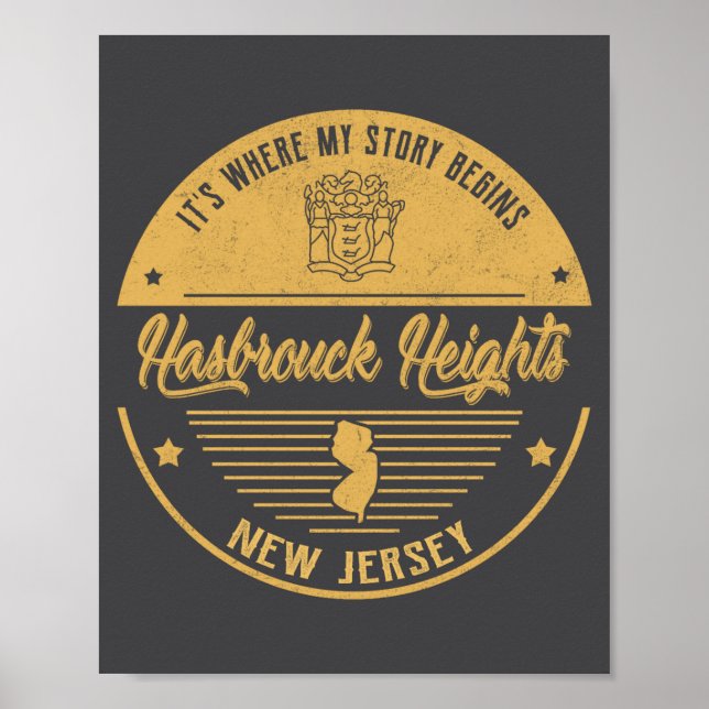 Poster Hasbrouck Heights New Jersey Its Where My Story B  (Devant)
