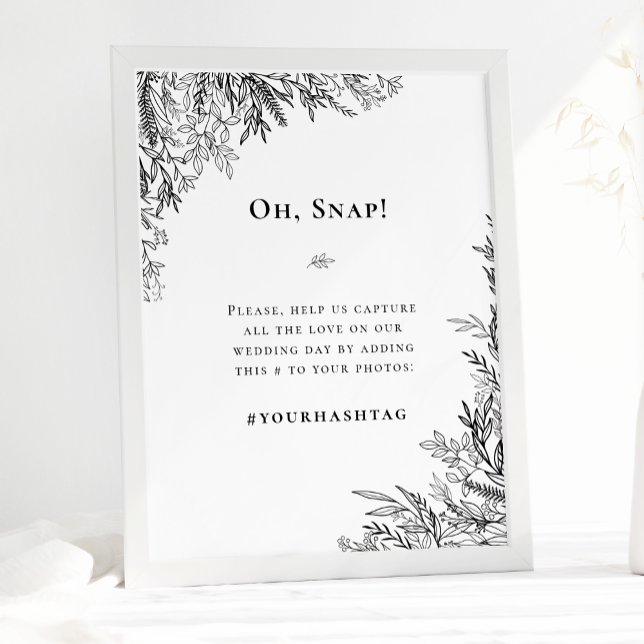 Poster Hashtag Mariage blanc et noir (Créateur téléchargé)