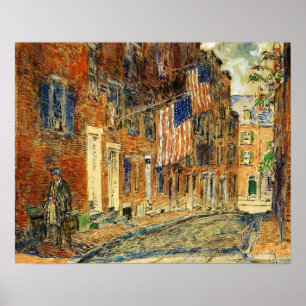 Poster Hassam - Acorn St Boston 1919