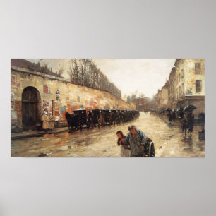 Poster Hassam - Cab Station Rue Bonaparte 1887