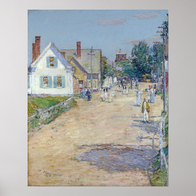 Poster Hassam - East Gloucester Fin De La Ligne Trolley . (Devant)