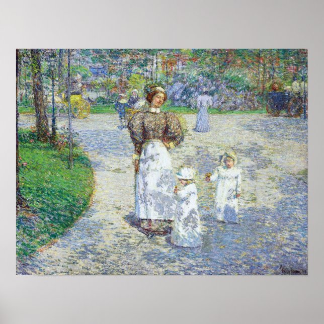 Poster Hassam - Le Printemps à Central Park 1908 (Devant)