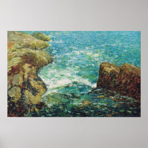 Poster Hassam - Surf Et Rochers 1906