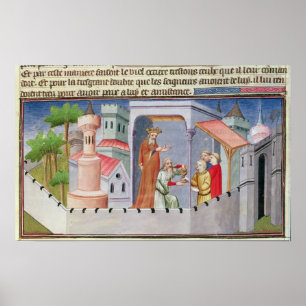 Poster Hassan i Sabbah dirigeant les initiations