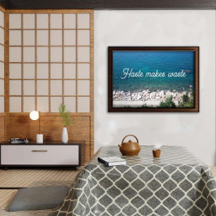 Poster Haste fait une citation de déchets l'affiche de l'