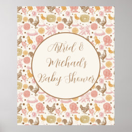 Poster Hatching Bientôt Baby shower de fille de poulet