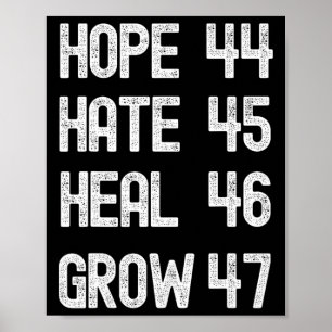 Poster Hate Heal Grow Vote Pour Le Président Kamala Harr 