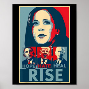 Poster Hate Heure Croissance Président Kamala Harris Camp