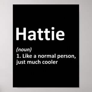 Poster Hattie Définition Nom personnalisé Amusant Anniver
