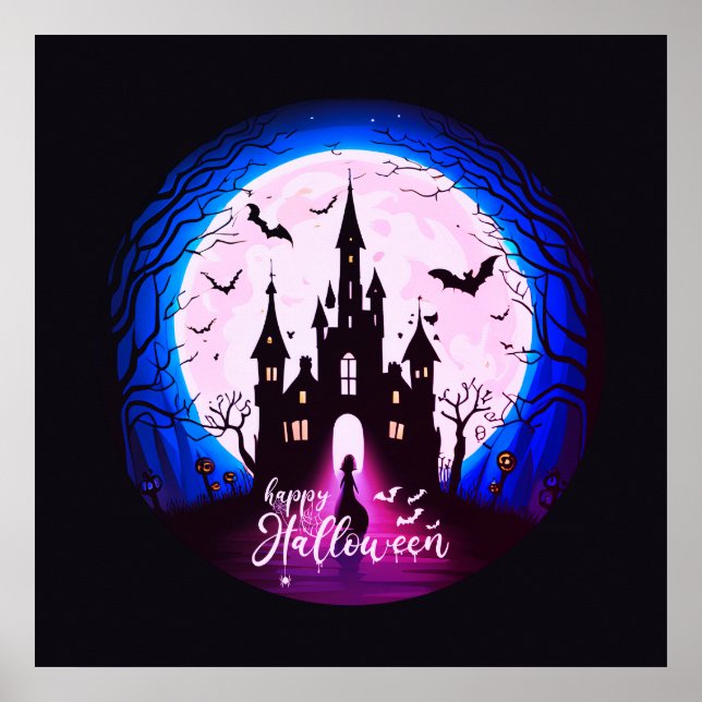 Poster Hauné Château Happy Halloween Déplaisant (Devant)