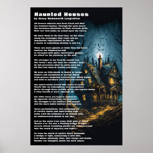 Poster Haunted Houses Poème de Henry Wadsworth Longfellow