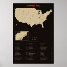Haunted USA - Carte des lieux les plus hantés d'Am