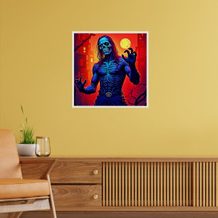 Poster Haunting Zombie Demon Dans Le Design De La Ville