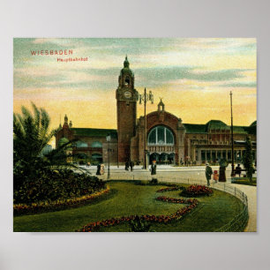 Poster Hauptbahnhof, Wiesbadem, cru de l'Allemagne