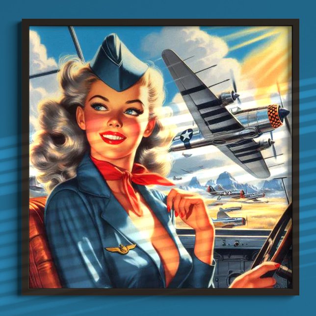 Poster Haut de la pince de l'aviation vintage (Créateur téléchargé)