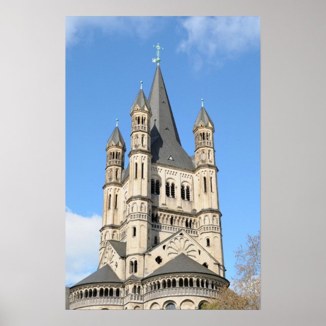 Poster Haut de l'église de Gross St. Martin à Koeln (Devant)