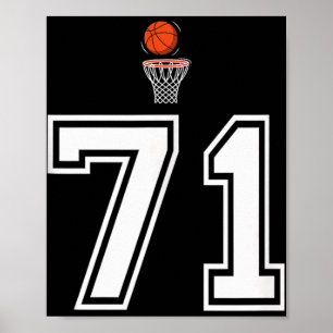 Poster Haut de tank blanc vintage style basket-ball numér