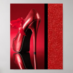 Poster Haut-talon rouge avec bow
