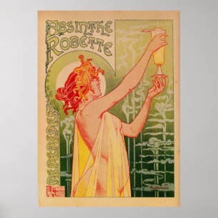 Poster Haute qualité Art nouveau français Absinthe Robett