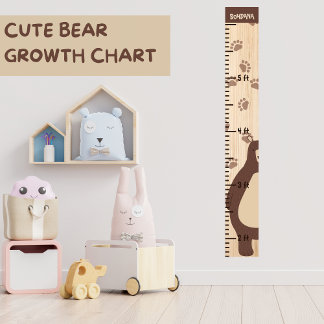 Poster Hauteur de croissance en bois Diagramme de règle O