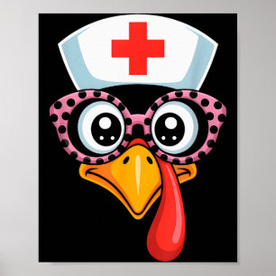 Poster Hauts de scrub de Thanksgiving Femmes Dinde Infirm