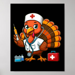 Poster Hauts de scrub de Thanksgiving Femmes Filles Dinde