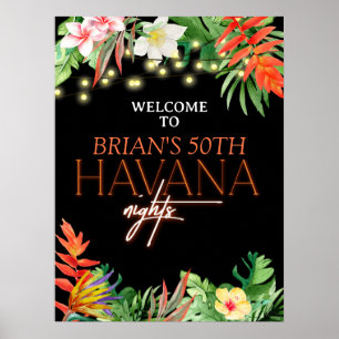Poster Havana Nights, Havana Nights Party, Tropical