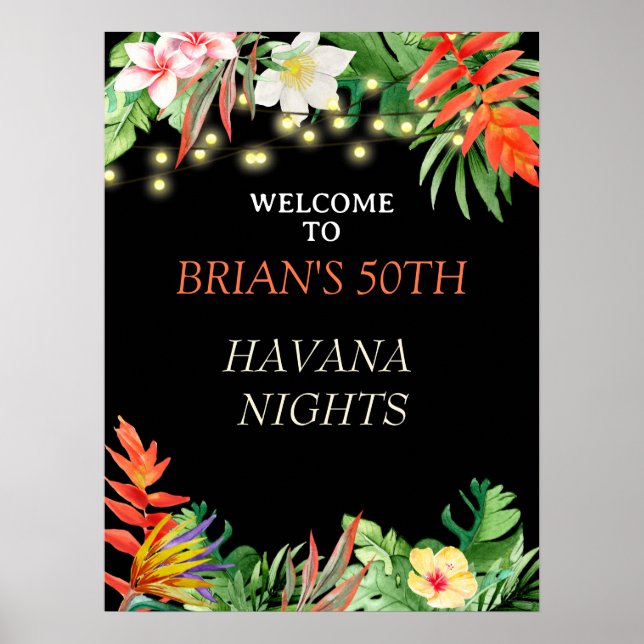 Poster Havana Nights, Havana Nights Party, Tropical (Devant)