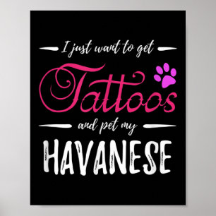 Poster Havanais Amoureux des chiens Tattoo drôle Chien Ma