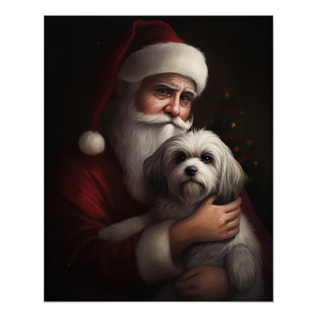Poster Havanais avec Noël Festif du Père Noël (Devant)