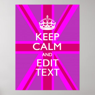 Poster Have Your Keep Calm Text on Pink Union Jack