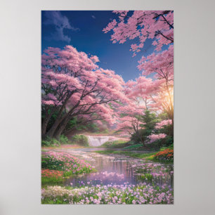 Poster Havre rose et vert
