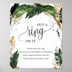 Poster Hawaï feuille tropical a mis une bague sur le jeu 