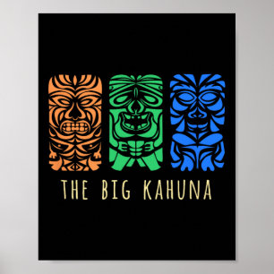 Poster Hawaii Tiki Polynésien Big Kahuna Surfer Rétro Haw