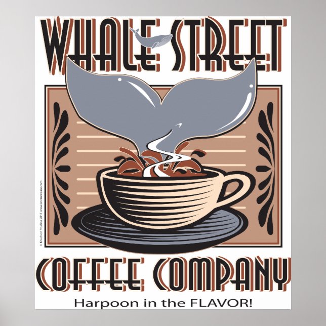 Poster Hawaii Whale Street Coffee Company (Devant)