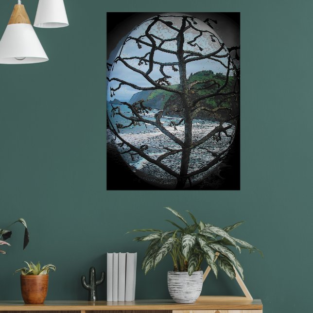 Poster Hawaiian Ocean Beach Tree Photo Spotlight (Salon 1)