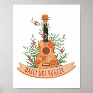 Poster Hawaiian Ukulele Uke Daily Uke Hugger