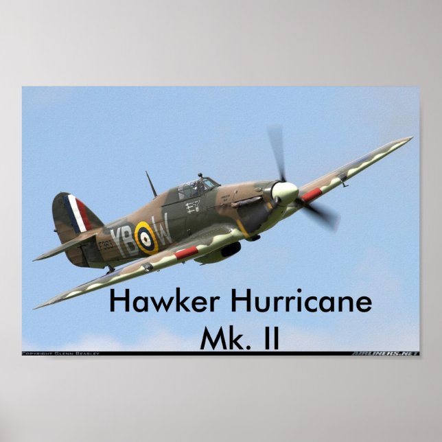 Poster Hawker Hurricane, Hawker Hurricane Mk. II (Devant)