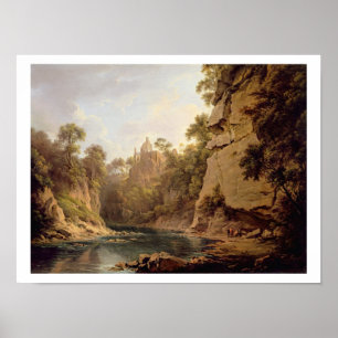 Poster Hawthornden Castle, près d'Édimbourg, vers 1820-22