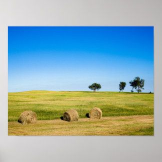 Poster Hay Bales in Nebraska