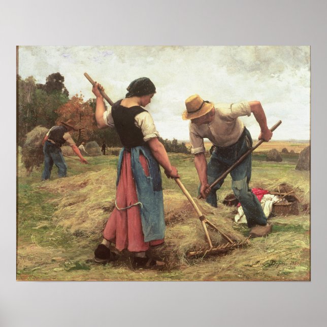 Poster Haymaking, 1880 (Devant)