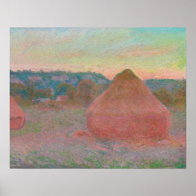 Poster Haystacks, Fin de journée, automne (1890-1891) (Devant)
