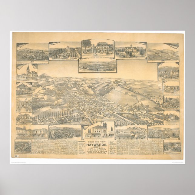 Poster Hayward, CA. Carte panoramique (0696A) (Devant)