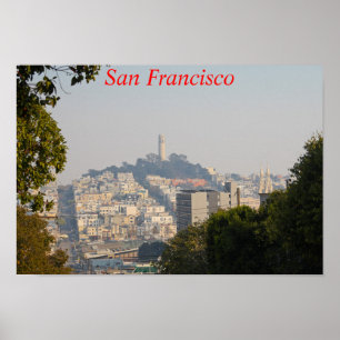 Poster Hazy Coit Tower, San Francisco, Californie