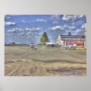 Poster HDR Plane Parked Facing Forward