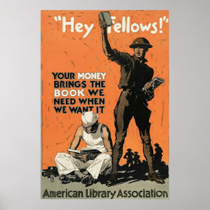 Poster "Hé camarades ! "Guerre mondiale vintage de ~ 1.