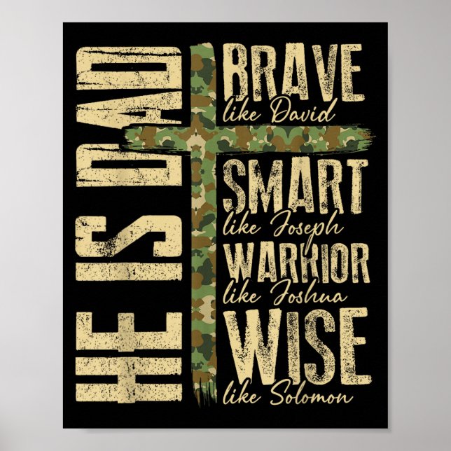 Poster He Is Dad Camo Religious Father's Day Christian Da (Devant)