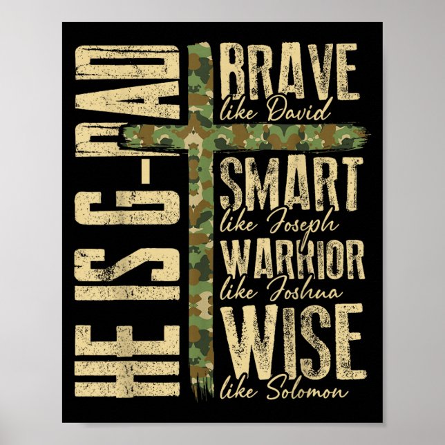 Poster He Is G-dad Camo Religious Father's Day Christian  (Devant)